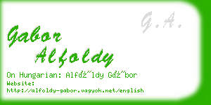 gabor alfoldy business card